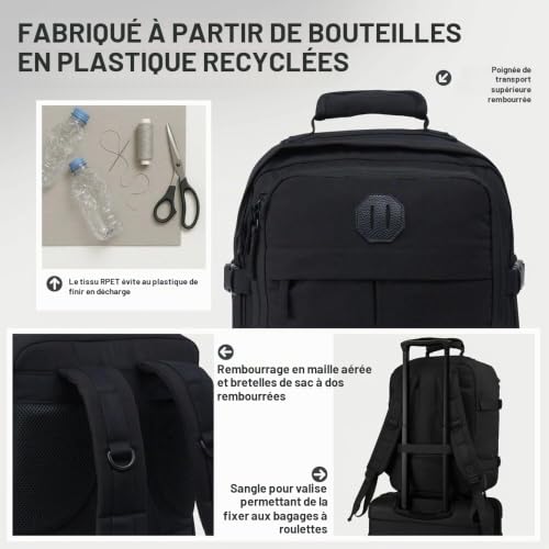Valise Cabine Voyage Avion : Cabin Max Metz Bagage- Bagage de cabine Mixte (Top 1) – Image 4