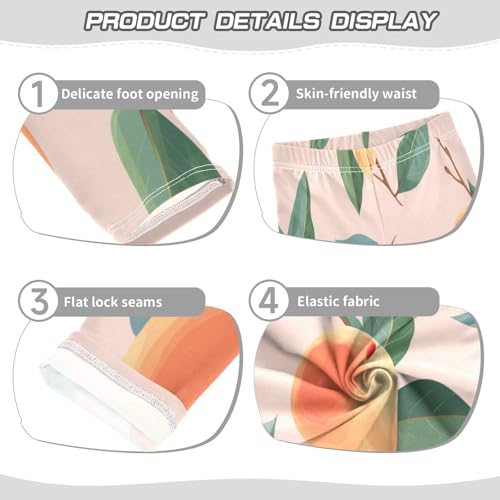 Bolaz Toddler Girls Leggings Printed Yoga Pants Leggings Orange Yellow Peach for Kids3