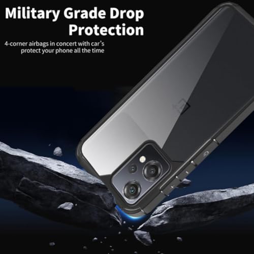 Image of SHINESTAR Ultra Slim Clear Back Cover for Motorola Edge 50 Fusion 5G, Transparent Hybrid Hard Shell Plastic & Soft Silicone Rubber Bumper, Non-Yellow Acrylic Protective Cover - Black