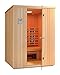 Produktbild SAUNELLA Infrarotkabine | Infrarotsauna Bausatz Heimsauna Maße: 150 x 150 x 200 cm | Saunaofen Komplett Sauna Zubehör Ecksauna Eckeinstieg Massivholz | ext. Steuerung 3,4 kW