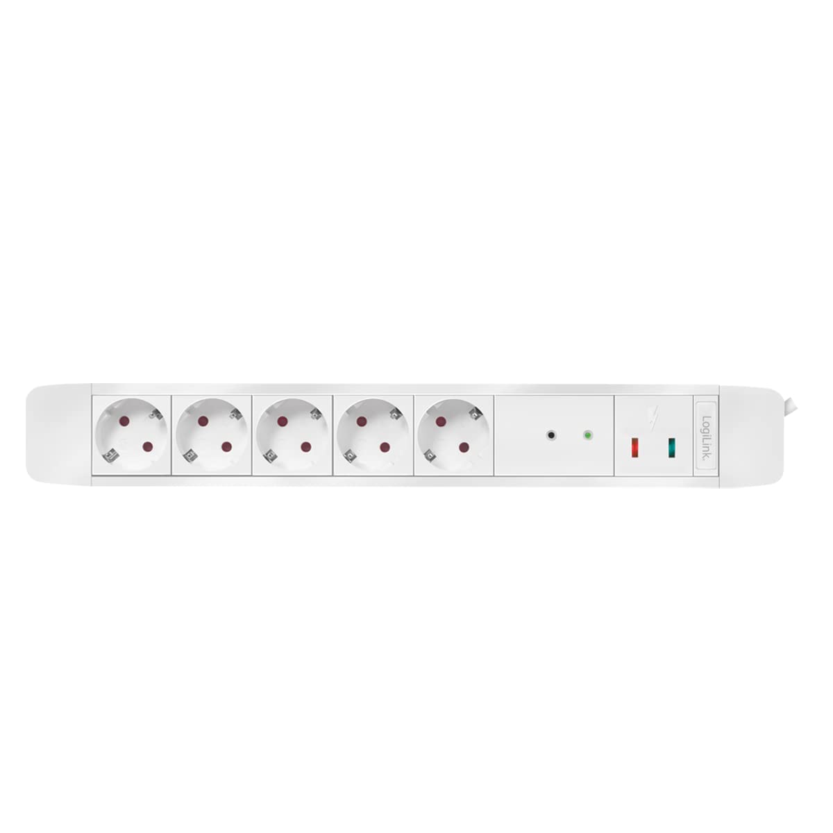 LogiLink LPS402 - listwa zasilająca z 5 gniazdami + pilot zdalnego sterowania do maks. 2 listw zasilających jednocześnie, 5X CEE 7/3 (kontakt ochronny), długość kabla: 1,5 m
