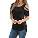 Produktbild KIMODO T Shirt Top Bluse Damen Sommer Schwarz Weiß V Ausschnitt Basic Weiss mit Print Mint Gold Baumwolle Lang pink Aufdruck Ärmellos Oversize Rundhals XXL Kurzarm grün Sport braun Sexy