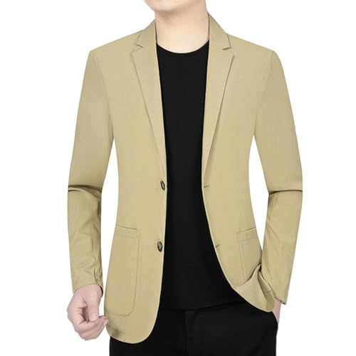 Blazer décontracté homme printemps été veste légère slim fit crème