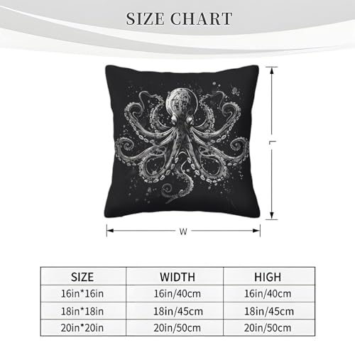 TNSGHAVED Octopus Kissenbezüge Für Sofa Und Bett, Kissenbezug, Geeignet Für Kids Room Fun Und Travel Essential, Maschinenwaschbar 40x40cm