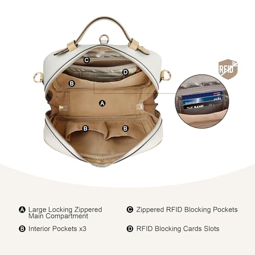 Stylish RFID Crossbody Bag, Beige Cream - Image 4