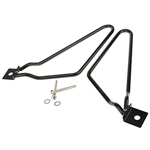 2 piezas de soportes para alforjas de motocicleta para Harley Sportster 883 Iron, XL883N, Dyna Fat Bob y FXDF (negro) miniatura 3
