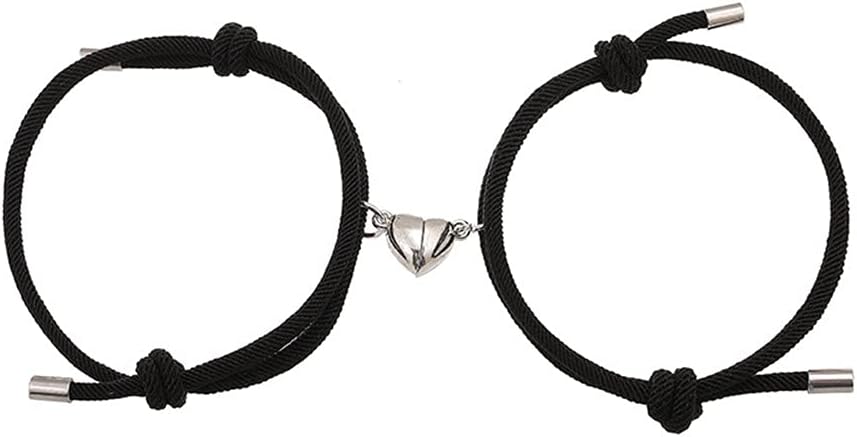 Magnetic Couple Bracelets For Women & Men - Sun And Moon Attraction Matching Set, Adjustable Nylon String Gift