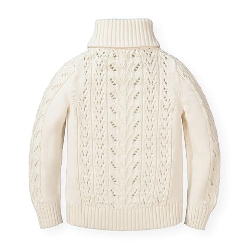 Image of Hope & Henry Girls' Cable Knit Raglan Turtleneck Sweater