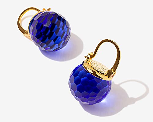 Image of Crystal Earrings for Women, Sparkly Austrian Crystal Disco Ball Earrings, 18K Gold Plated Post Drop Earrings with Colorful Spheres, Hypoallergenic & Lightweight, Ideal Gift for Her
