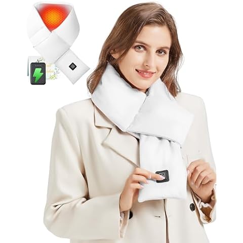 CYCYHEAT Heated Scarf - Neck Warmer, Men and Women Rechargeable Heating Scarfs with Battery, 3 Heated Levels, Christmas Gift Cover