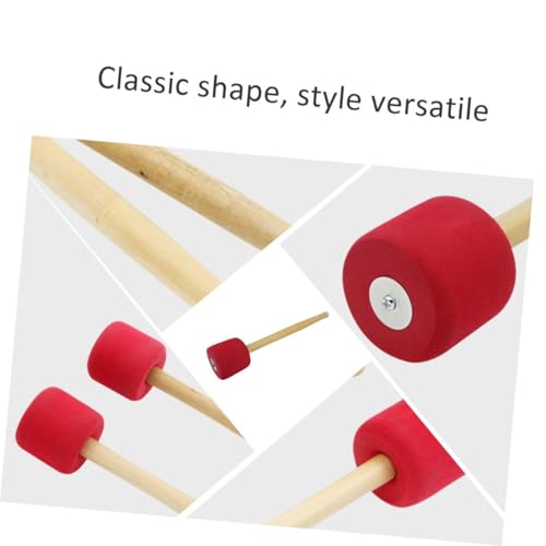 Baqueta para Bombo con Mango de Madera 33 cm Roja miniatura 3