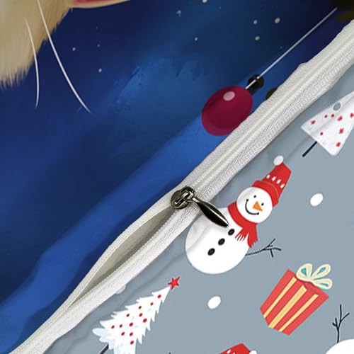 Housse de couette Noël microfibre réversible avec fermeture éclair 65x65
