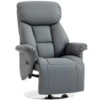 HOMCOM Fauteuil de Relaxation Fauteuil Relax Inclinable Pivotant Gris
