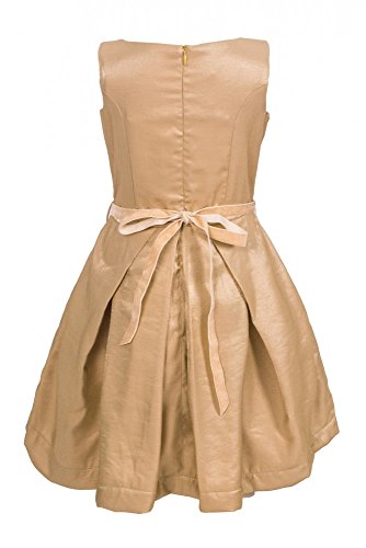 Vestido de fiesta para niña La-V dorado talla 116 con accesorio 2