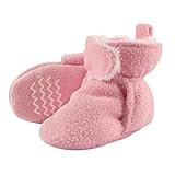 Hudson Baby Baby Cozy Fleece and Sherpa Booties Slipper Sock, Light Pink, 0 6 Months Unisex Infant