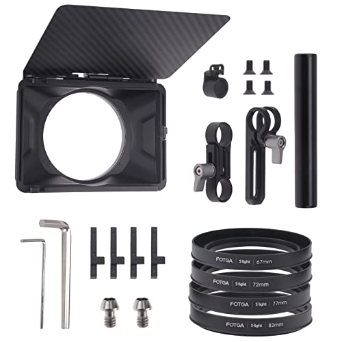 Mini Matte Box 15mm léger avec bagues interchangeables pour optiques vidéo