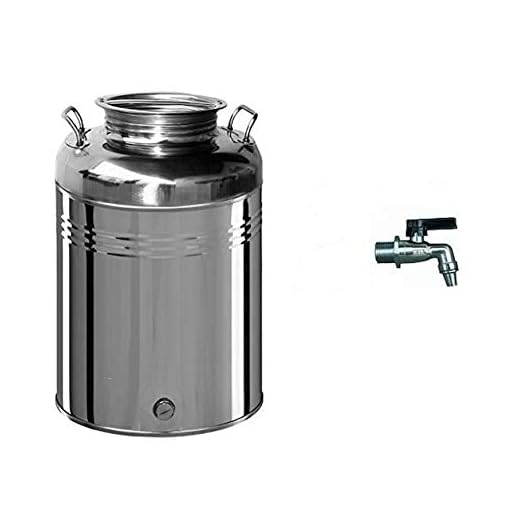 Belvivere Contenedor bidón de aceite inoxidable 18/10 grifo Made Italy (100 litros)