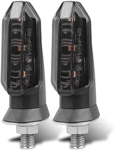 8mm Turn Signal Blinker Light Set – Amber Lens, Chrome Housing – Fits Honda, Yamaha, Suzuki, Kawasaki (Universal)