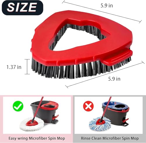 Image of Scrub Brush, 2 Pcs Spin Mop Scrub Brush Head Compatible for O Cedar EasyWring 1-Tank System, Hard Bristle Cleaning Brush for Bathroom, Kitchen, Tub and Tile (2pack Brush)