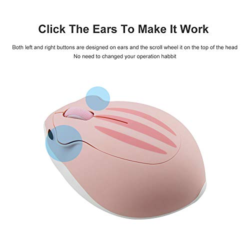 2.4Ghz Wireless Mouse Cute Hamster Shape Less Noice Portable Mobile Optical 1200Dpi Usb Mice Cordless Mouse For Pc Laptop Computer Notebook Macbook Kids Girl Gift (Pink) #TOP5