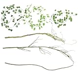 MINAOLULUS 6 Piezas de Enredaderas para Reptiles de Plástico Flexible, Decoración de Hábitat para Terrarios, Vides Trepadoras Pequeñas de 1 Metro en Marrón, Adecuado para Lagartos y Geckos