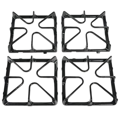 Premium WB31K10034 Gas Range Surface Burner Grates Replacement Parts For GE Stove Parts General Electric Cooktop Parts Cast Iron Gas Stove Rack Top Burner Rack Sets 4-Pack