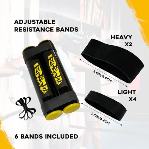 RipRight RipStick, Workout Equipment for Joint Rehab, Shoulder and Resistance Training, Muscle Building and Core Workout Equipment with 6 Adjustable Resistance Bands (Black/Yellow)