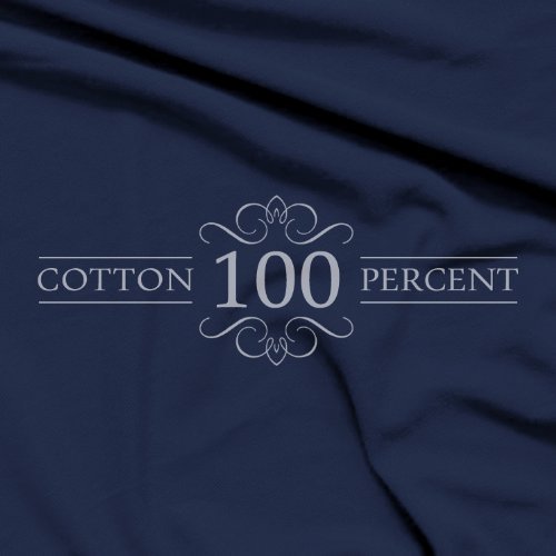 Image of Twin XL Cotton Jersey Sheet Set, Soft & Comfy, Hospital, Navy Blue