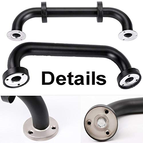 2 Pack 24 Inch Black Shower Grab Bar, Imomwee Stainless Steel Bathroom Grab Bar Handle, Bathroom Shower Balance Bar,Safety Hand Rail Support,Handicap Elderly Senior Assist Bath Handle(1.25" Diameter) #TOP2