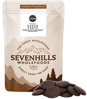 Sevenhills Wholefoods Organic Cacao/Cocoa Paste (Liquor, Mass) Drops 1kg, Unsweetened Chocolate Wafers / Buttons