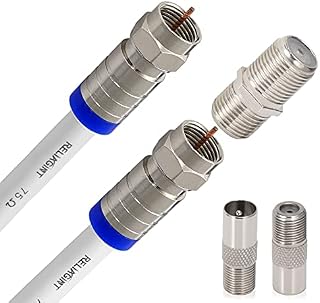 RELIAGINT RL 1M Black RG6 TV Cable, Waterproof Copper F Connector With F81 / RF Able for Extension, Up to 3Ghz High Speed HD Video for STB, Dish TV, Satellite, Antenna Coax Cable (Black, 1M)