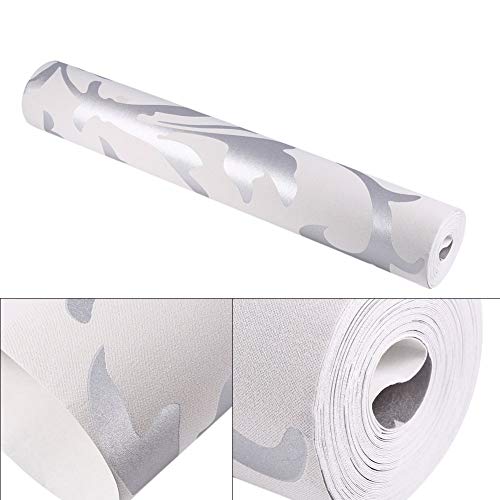 Ebtools - Carta da parati in tessuto non tessuto floccato, stile neobarocco, sfondo adesivo con floccatura 3D, impermeabile, 10 m x 0,53 m