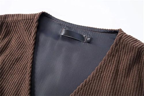 Men's Slim Fit Corduroy Vest, Casual Multi Pocket Waistcoat, Plus Size Spring Wear3