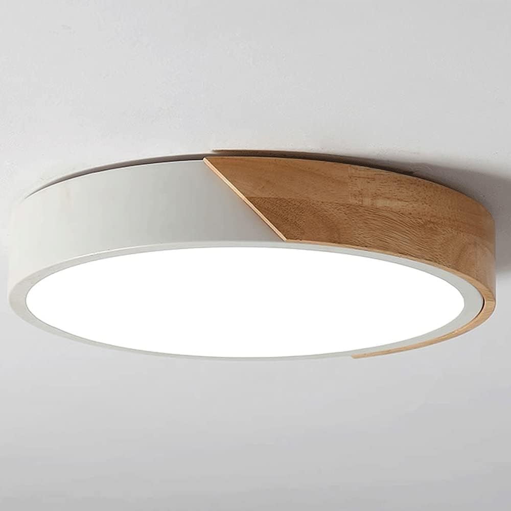 LONGDU Color Macaron Flush Mount LED Ceiling Light Fixture Ceiling Lamp Three-Color Dimming Modern Simple Round Panel Light Home Ceiling Lamp for Bedroom Stairs Hotel Living room kitchen Hallway (Col