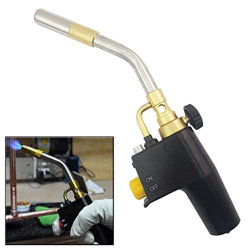 Heavy Duty Brazing Blow Torch With Piezo Ignition | Solid Die Cast Torch Body, Fine Filtered Jet | Professional Performance Even Works Upside Down | Suitable For Use With Mapp Or Propane Gas
