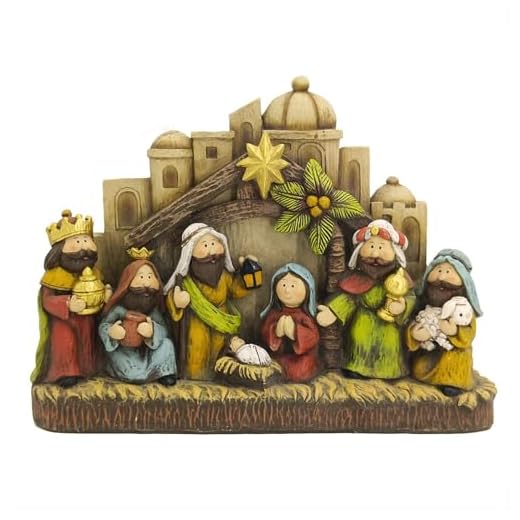Crèche de Noël - Décoration de Bureau - Crèche de Noël exquise - Décoration de Table pour Rebord de fenêtre, Bureau