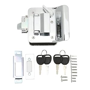 RV-ingangsdeurslot, slijtvast stil ontwerp RV-deurvergrendeling Hoge beveiliging voor camper(Chroom)