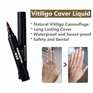 Vitiligo Cover Up Makeup, XISHENGYAN Waterproof Cosmetic Concealer for Skin Vitiligo, Long Lasting White Spots Natural Camouflage Liquid Pen, How to Cover Vitiligo Patches, Use on Face, Hands and Body