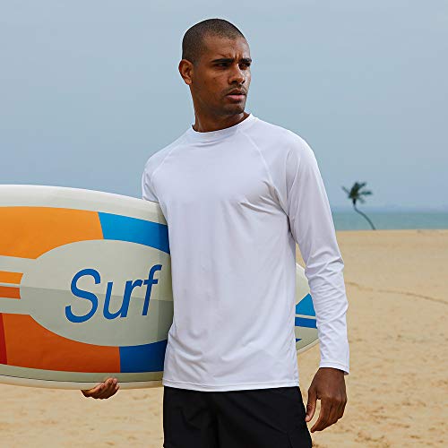 Men's Long Sleeve Rash Guard Swim Shirts UPF 50+ Sun Protection SPF UV T-Shirts for Fishing Hiking Running Surfing4