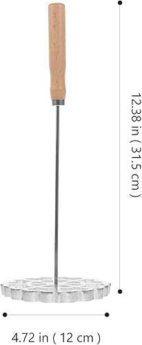 Miniatura 3 de Ciieeo Rosette Timbale Set Moldes de aluminio para gofres con mango de madera, utensilios de cocina antiadherentes, herramientas de pastelería sueca