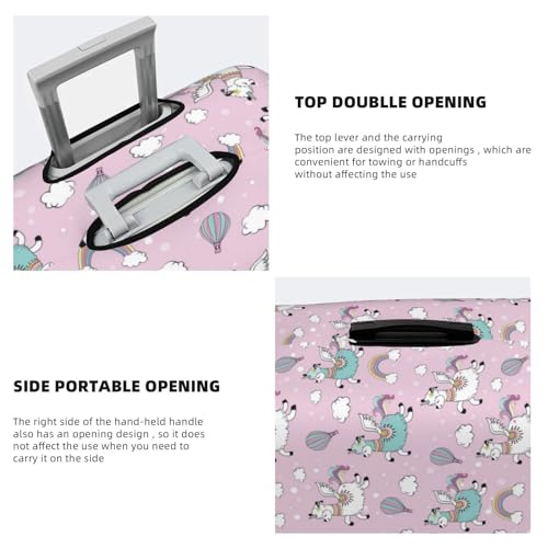 Llama Unicorn And Rainbow Print Luggage Covers For Suitcase,Elastic Washable & Stretchable Suitcase Covers For Luggage, Anti-Scratch - Fits 18-32 Inch Luggage-No Luggage Included3