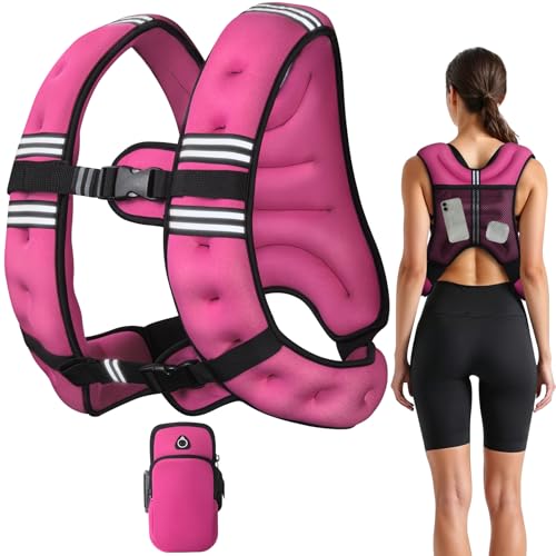 Image of Weighted Vest, 6lb /8lb /12lb /16lb /20lb /25lb /30lb Weight Vest with Reflective Stripe, for Men Women Workout Equipment for Strength Training, Running, Jogging, Fitness, Weight Loss
