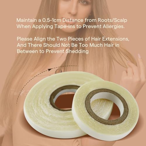 Image of Full Shine Replacement Tape Hair Extension Double Sided Tape Replacement Tapes for Hair Extension White 5 /16 inch(0.8cm)x12 Yards