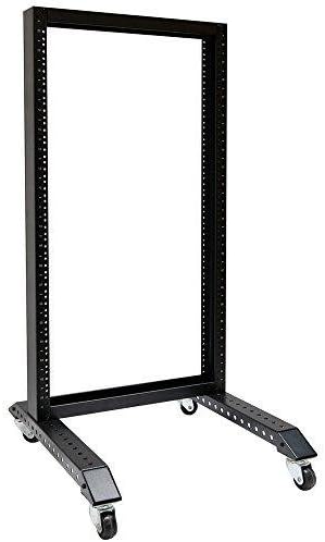 RAISING ELECTRONICS 20U Movable 19inch 2 Post Open Frame Heavy Duty IT Network Data Server Rack