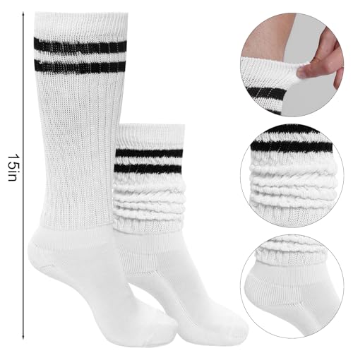 Image of phnydreg Slouch Socks Striped Slouch Scrunch Socks for Women Girls 90s Party