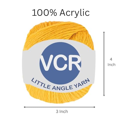 Image of VCR 4 Ply Turmeric Yellow Little Angle Yarn, 25 Grams, 92 Meters Length, 100% Acrylic Soft Baby Knitting Yarn for Crochet, Newborn Sweaters, Soft Baby Socks, Mittens and Leggings, Pack of 1