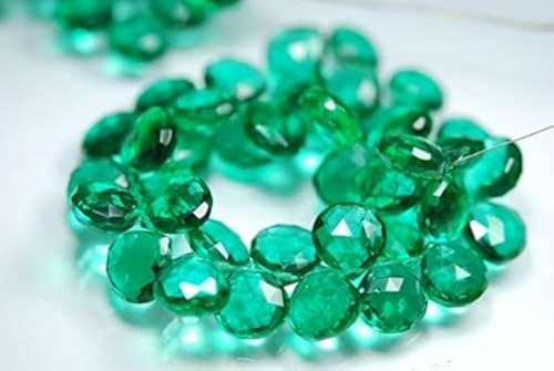 Quartz vert émeraude briolettes cœur 11mm perles pour création de bijoux DIY - 2