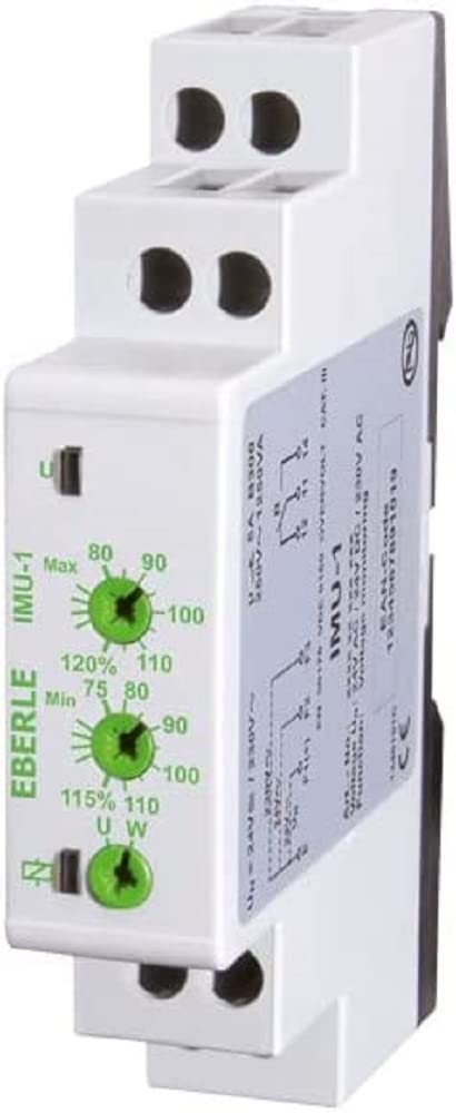 Eberle Controls 053010140200 Eberle Strommessrelais IMU-1 für Verteilereinbau (Wechsler/Schließer, Schaltstrom AC 5A, Relais 4 Messbereiche, 1.10 V, 0,6.60 V, 30.300 V, UC 60.600 V)