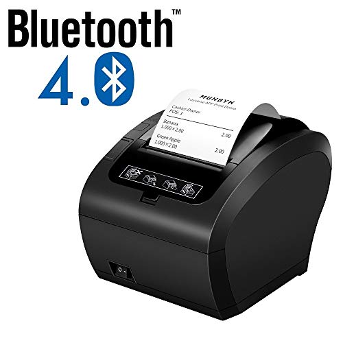 Bluetooth POS Receipt Printer 80mm Direct Thermal Printer with USB Serial Ethernet Support