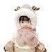 Enfant Cagoule Chapeau Hiver Bonnet Echarpe en Peluche Chaud Cagoule Ski Enfants Coupe-Vent Balaclava Cache Cou Nez Chapeau Écharpe d'hiver Épais Mignon Casquettes Caps pour Garcon Fille 3-8 Ans